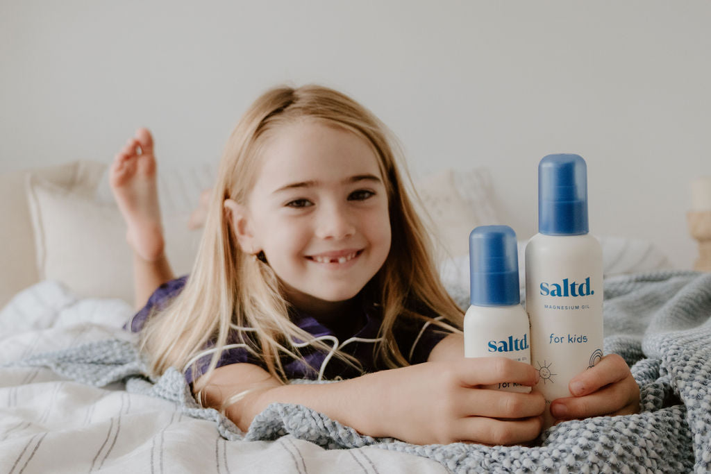 Magnesium oil for kids. Helping to support their body's to relax, achieve restorative rest, clam their central nervous system , relieve muscle tension and cramps, alleviate growing pains and restless legs, balance energy levels and allow their body's systems to function optimally. Sleep support. Made in New Zealand.
