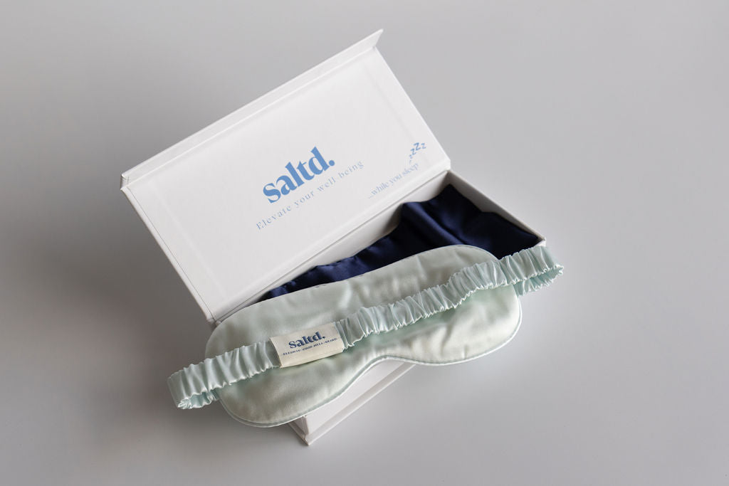 Saltd 100% mulberry silk eye mask. Sleep support.