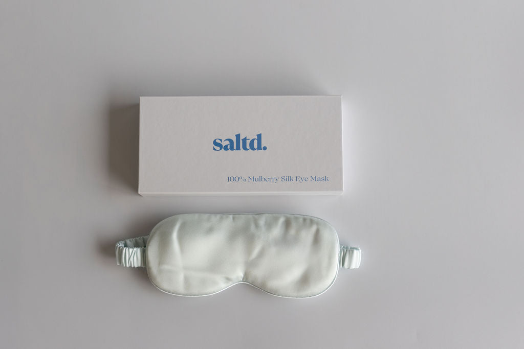 Saltd 100% mulberry silk eye mask. Sleep support.
