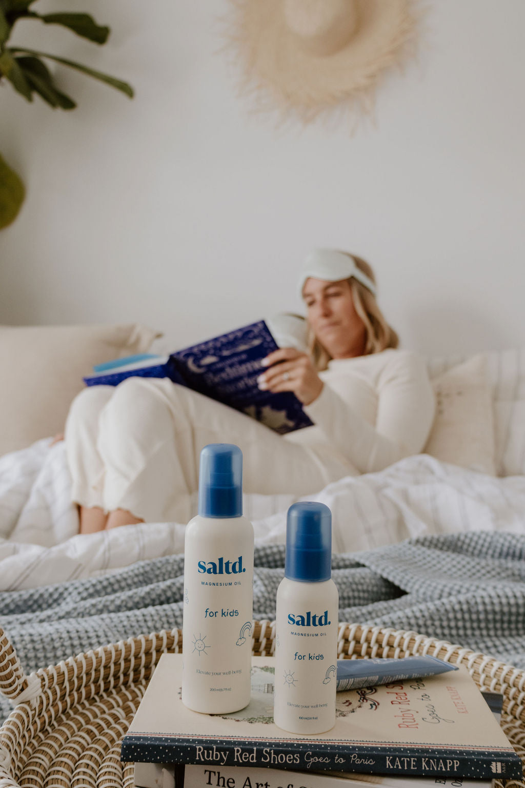 Saltd. Magnesium oil for kids, the ultimate bedtime routine for restful nights. Made in New Zealand. 100% natural.