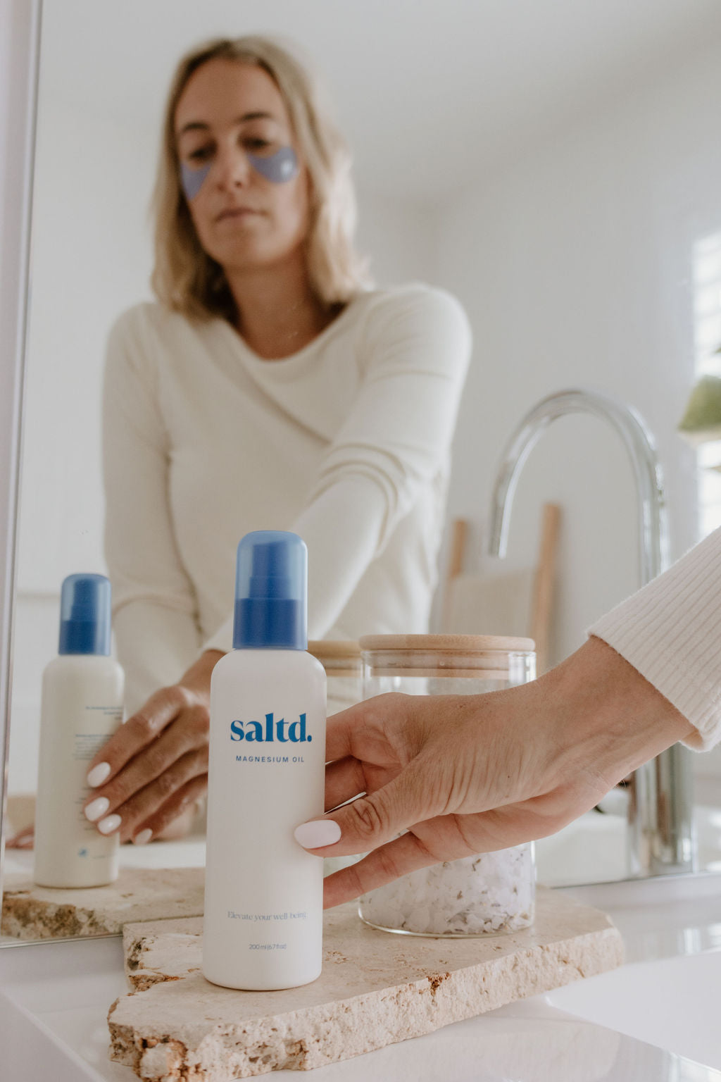 Saltd magnesium oil,  helping to support you and your body to relax, achieve restorative rest, calm your central nervous system, relieve muscle tension and recover faster, alleviate restless legs, boost your energy levels, balance your hormone levels and allow the body's systems to function optimally. Sleep support. Made in New Zealand.