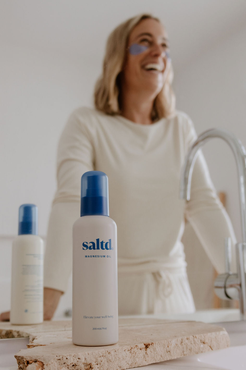 Saltd magnesium oil,  helping to support you and your body to relax, achieve restorative rest, calm your central nervous system, relieve muscle tension and recover faster, alleviate restless legs, boost your energy levels, balance your hormone levels and allow the body's systems to function optimally. Sleep support. Made in New Zealand.
