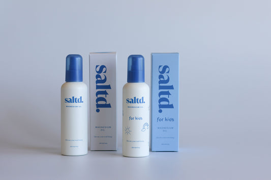 Saltd magnesium oil family bundle. Magnesium oil for kids. Sleep support. Made in New Zealand.