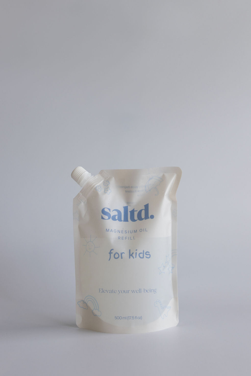 Saltd for kids. Kids Magnesium oil. Helping to support their body's to relax, achieve restorative rest, clam their central nervous system , relieve muscle tension and cramps, alleviate growing pains and restless legs, balance energy levels and allow their body's systems to function optimally. Sleep support. Support for muscle cramps and growing pain. Made in New Zealand.  