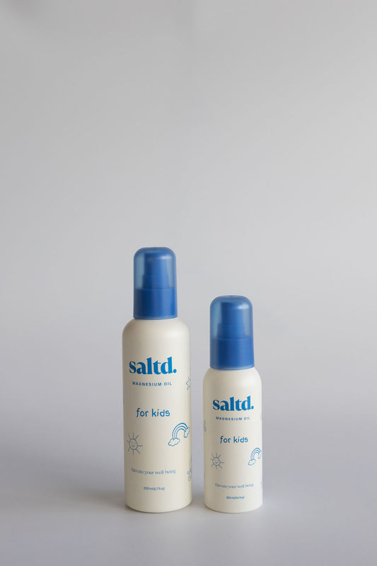 Magnesium oil for kids. Helping to support their body's to relax, achieve restorative rest, clam their central nervous system , relieve muscle tension and cramps, alleviate growing pains and restless legs, balance energy levels and allow their body's systems to function optimally. Sleep support. Made in New Zealand. 