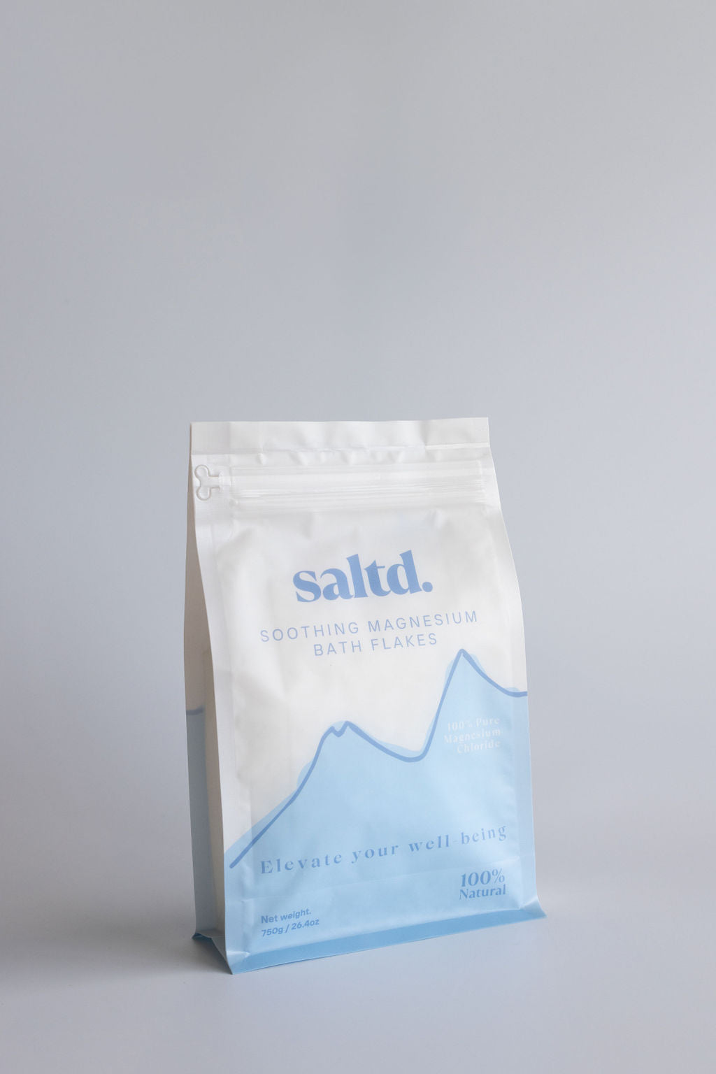 Saltd Magnesium bath flakes. Soak your way to relaxation, restorative sleep, faster recovery for tired and aching muscles, boosted energy and replenishing your body's magnesium levels. 100% natural magnesium chloride. 